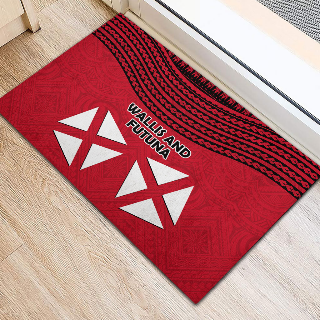 Wallis And Futuna Rubber Doormat Polynesian Tattoo Flag Map TS04 - Polynesian Pride