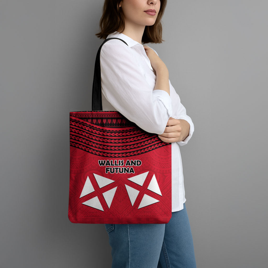 Wallis And Futuna Tote Bag Polynesian Tattoo Flag Map TS04 - Polynesian Pride