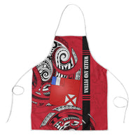 Wallis And Futuna Apron Tribal Polynesian Tattoo Flag Motif TS04 Red Black - Polynesian Pride