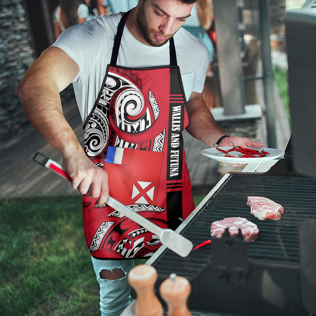 Wallis And Futuna Apron Tribal Polynesian Tattoo Flag Motif TS04 - Polynesian Pride