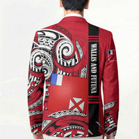 Wallis And Futuna Blazer Tribal Polynesian Tattoo Flag Motif TS04 - Polynesian Pride