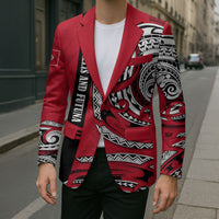 Wallis And Futuna Blazer Tribal Polynesian Tattoo Flag Motif TS04 - Polynesian Pride