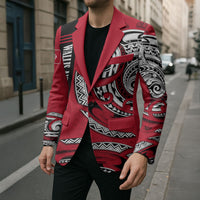 Wallis And Futuna Blazer Tribal Polynesian Tattoo Flag Motif TS04 - Polynesian Pride