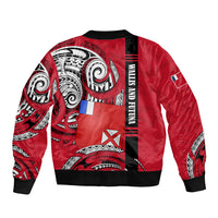 Wallis And Futuna Bomber Jacket Tribal Polynesian Tattoo Flag Motif TS04 - Polynesian Pride