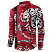 Wallis And Futuna Button Sweatshirt Tribal Polynesian Tattoo Flag Motif TS04 - Polynesian Pride