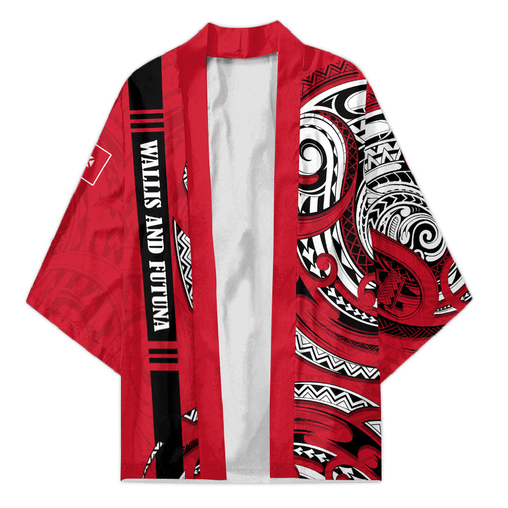 Wallis And Futuna Kimono Tribal Polynesian Tattoo Flag Motif TS04 Unisex Red Black - Polynesian Pride