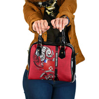 Wallis And Futuna Shoulder Handbag Tribal Polynesian Tattoo Flag Motif TS04 One Size Red Black - Polynesian Pride