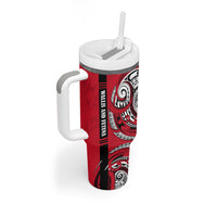 Wallis And Futuna Tumbler With Handle Tribal Polynesian Tattoo Flag Motif TS04 - Polynesian Pride