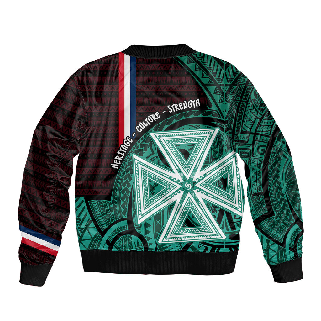 Wallis And Futuna Bomber Jacket Tribal Polynesian Tattoo Heritage Cross Flag TS04 - Polynesian Pride