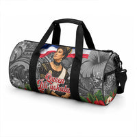 Queen Liliuokalani Hawaiian Flag Duffle Bag Polynesian Tribal Pattern And Tropical Hibiscus TS04 - Polynesian Pride