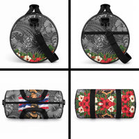 Queen Liliuokalani Hawaiian Flag Duffle Bag Polynesian Tribal Pattern And Tropical Hibiscus TS04 - Polynesian Pride