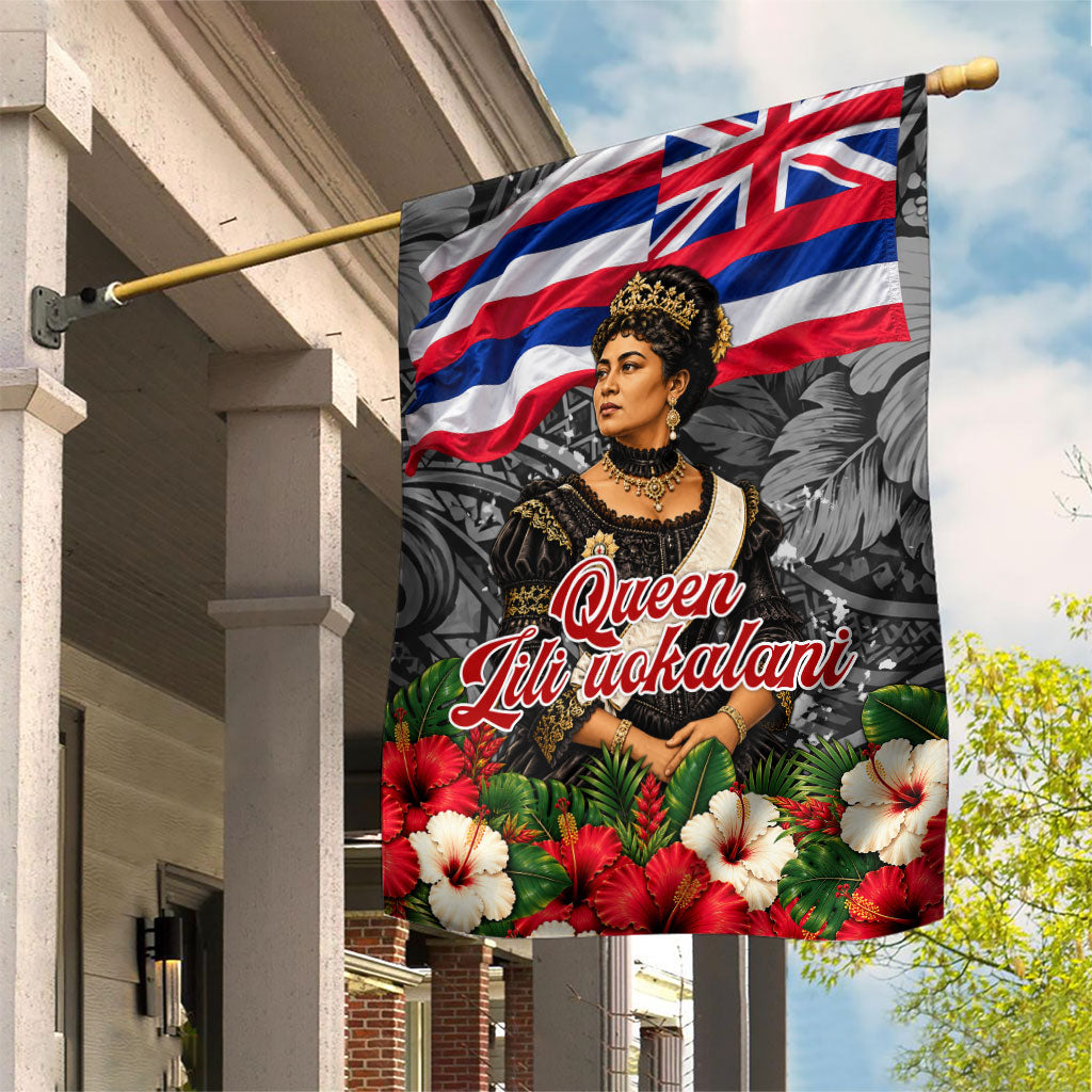 Queen Liliuokalani Hawaiian Flag Garden Flag Polynesian Tribal Pattern And Tropical Hibiscus