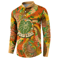 Hawaiian Piko Lani Cultivate I Ka Piko Aloha Button Sweatshirt Retro Psychedelic Taro Leaf - Hibiscus Flowers TS04 - Polynesian Pride