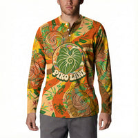 Hawaiian Piko Lani Cultivate I Ka Piko Aloha Button Sweatshirt Retro Psychedelic Taro Leaf - Hibiscus Flowers TS04 - Polynesian Pride