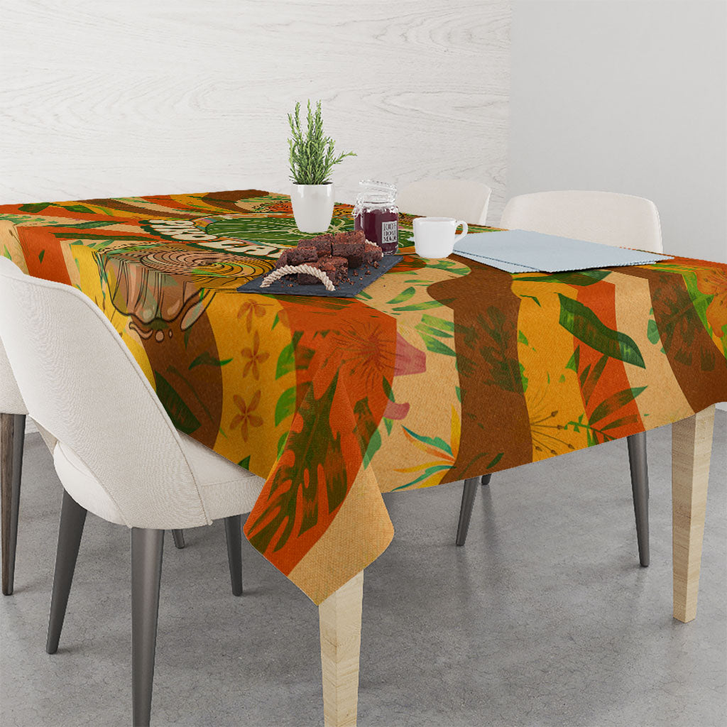 Hawaiian Piko Lani Cultivate I Ka Piko Aloha Tablecloth Retro Psychedelic Taro Leaf - Hibiscus Flowers TS04 - Polynesian Pride