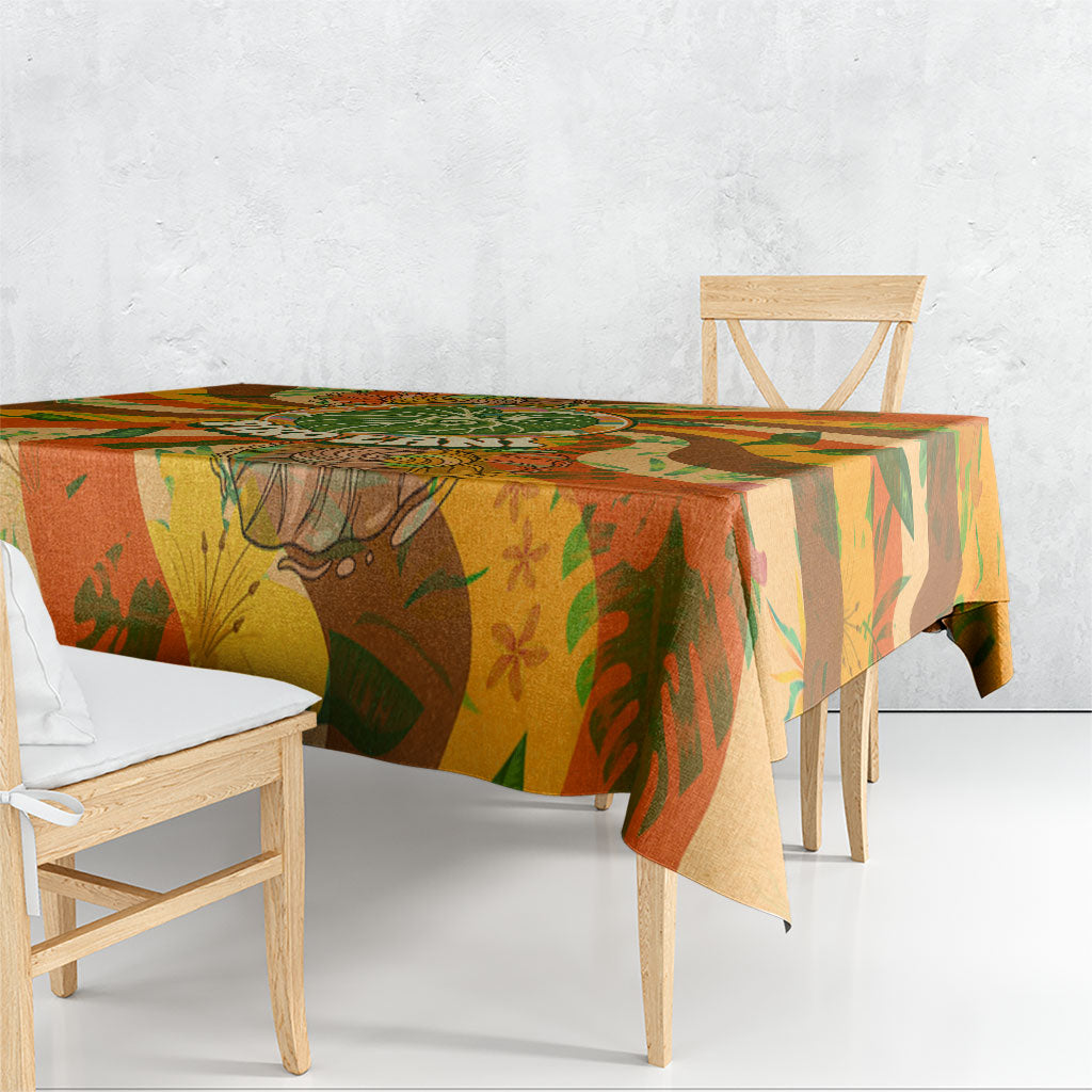 Hawaiian Piko Lani Cultivate I Ka Piko Aloha Tablecloth Retro Psychedelic Taro Leaf - Hibiscus Flowers TS04 - Polynesian Pride