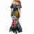 Hawaii Turtle Mermaid Dress Hawaii Pattern and Turtle Tattoo Dark Cyan Gradient TS04 - Polynesian Pride