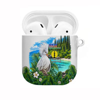 New Caledonia Kagu Bird Nature AirPods Case South Pacific Hidden Gem Tropical Landscape TS04 Green White - Polynesian Pride