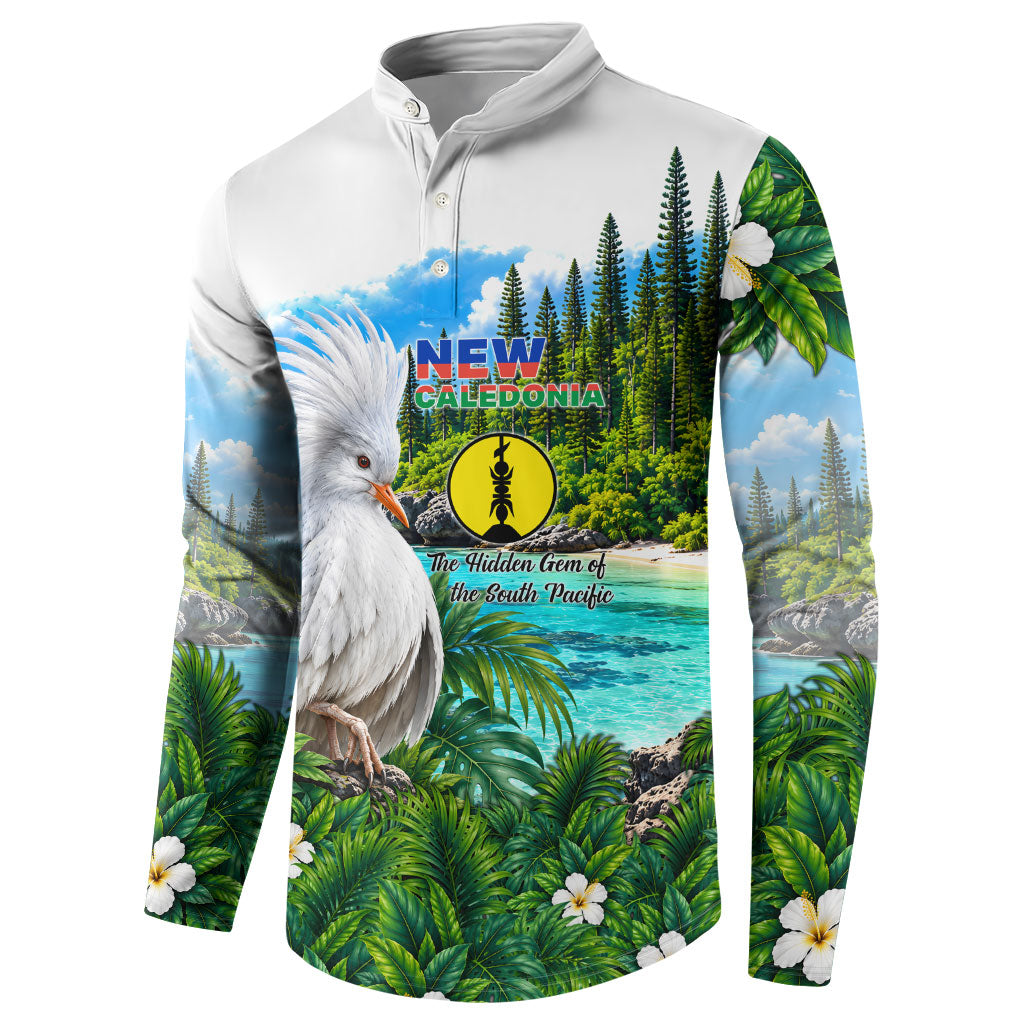 New Caledonia Kagu Bird Nature Button Sweatshirt South Pacific Hidden Gem Tropical Landscape TS04 - Polynesian Pride