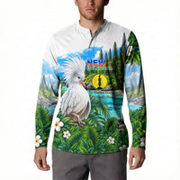 New Caledonia Kagu Bird Nature Button Sweatshirt South Pacific Hidden Gem Tropical Landscape TS04 - Polynesian Pride
