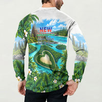 New Caledonia Kagu Bird Nature Button Sweatshirt South Pacific Hidden Gem Tropical Landscape TS04 - Polynesian Pride