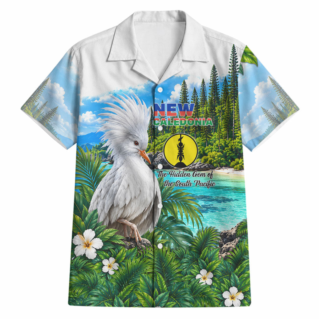 New Caledonia Kagu Bird Nature Hawaiian Shirt South Pacific Hidden Gem Tropical Landscape TS04 Green White - Polynesian Pride