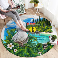New Caledonia Kagu Bird Nature Round Carpet South Pacific Hidden Gem Tropical Landscape TS04 - Polynesian Pride