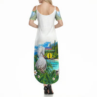 New Caledonia Kagu Bird Nature Summer Maxi Dress South Pacific Hidden Gem Tropical Landscape TS04 - Polynesian Pride