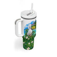 New Caledonia Kagu Bird Nature Tumbler With Handle South Pacific Hidden Gem Tropical Landscape TS04 - Polynesian Pride