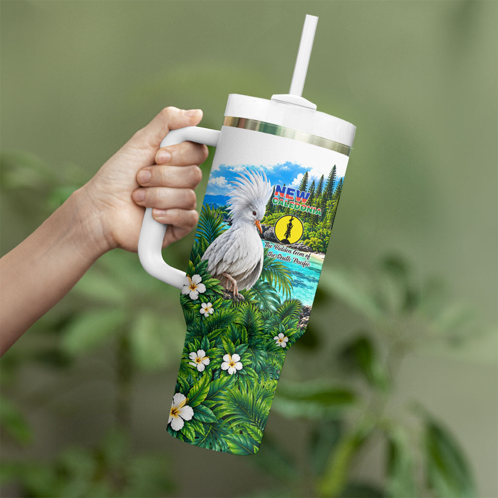 New Caledonia Kagu Bird Nature Tumbler With Handle South Pacific Hidden Gem Tropical Landscape TS04 - Polynesian Pride