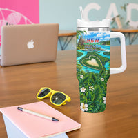 New Caledonia Kagu Bird Nature Tumbler With Handle South Pacific Hidden Gem Tropical Landscape TS04 - Polynesian Pride