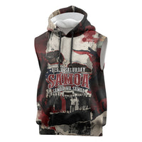 Samoa Black Saturday 1929 Sleeveless Hoodie Mau Movement Vintage Newspaper Grunge Polynesian TS04 Black Red - Polynesian Pride
