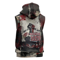 Samoa Black Saturday 1929 Sleeveless Zip Hoodie Mau Movement Vintage Newspaper Grunge Polynesian TS04 - Polynesian Pride