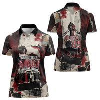 Samoa Black Saturday 1929 Women Polo Shirt Mau Movement Vintage Newspaper Grunge Polynesian TS04 - Polynesian Pride