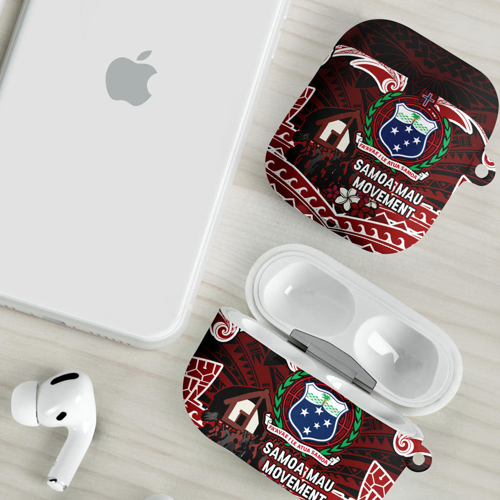 Samoa Black Saturday Mau Movement AirPods Case Polynesian Tribal Pattern Coat Of Arms Graphic Art TS04 - Polynesian Pride