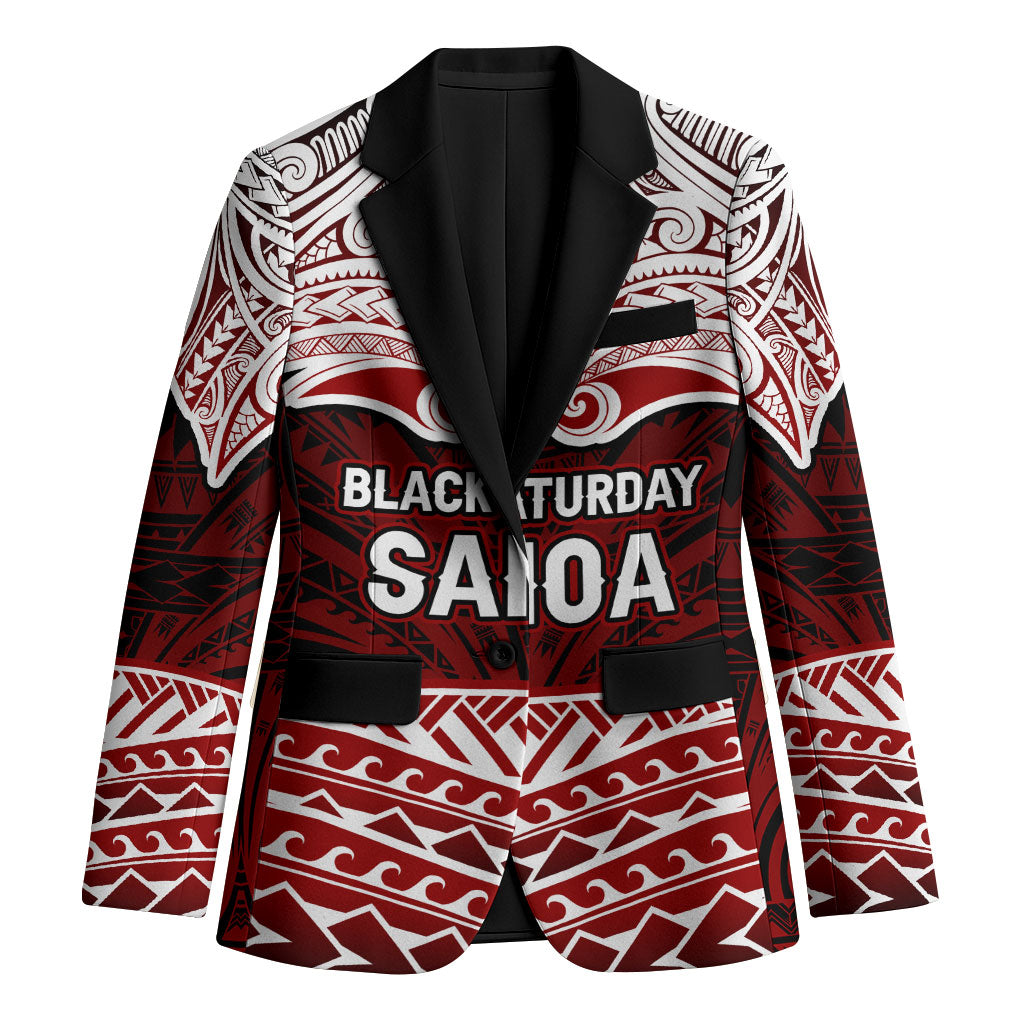 Samoa Black Saturday Mau Movement Blazer Polynesian Tribal Pattern Coat Of Arms Graphic Art TS04 Unisex Red White - Polynesian Pride