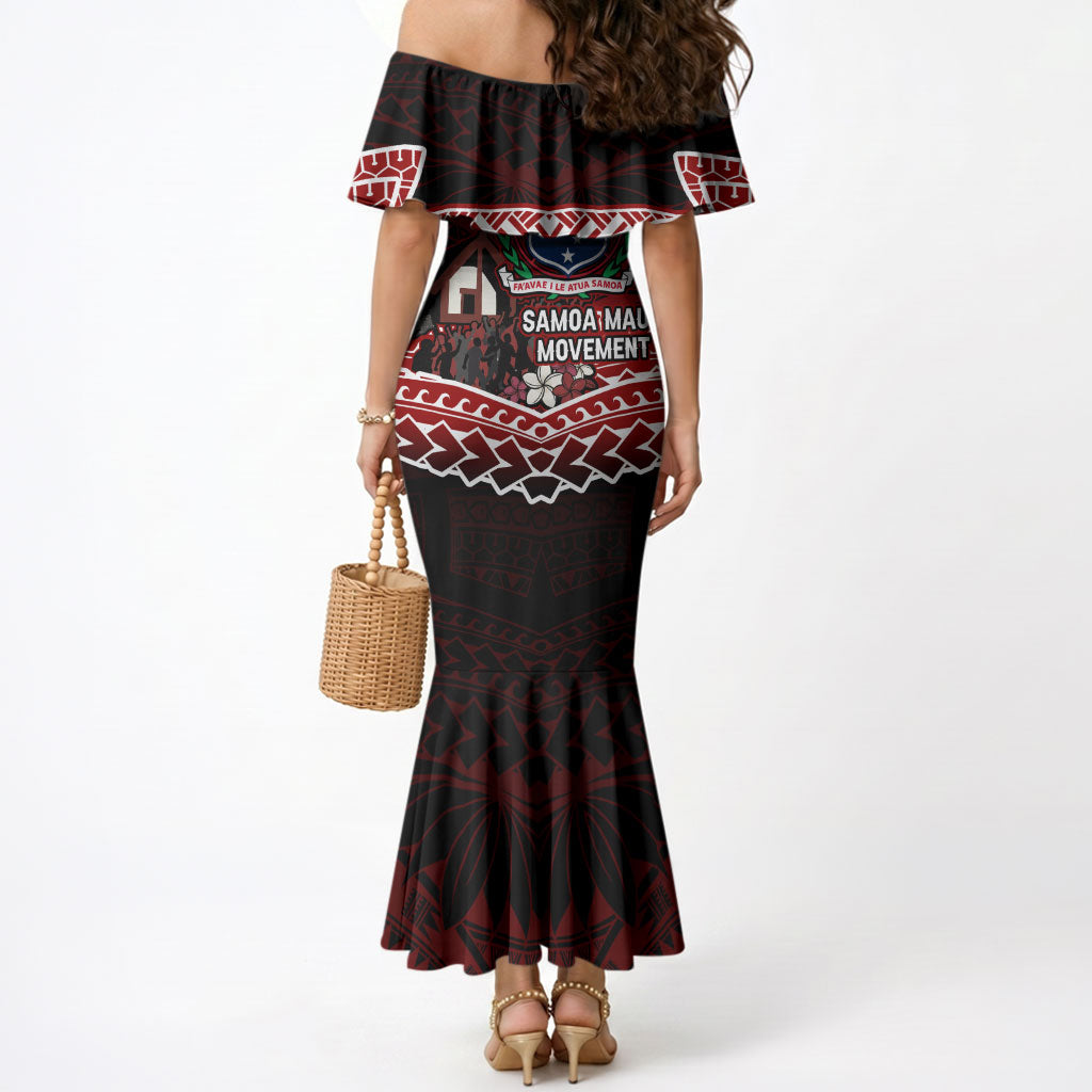 Samoa Black Saturday Mau Movement Mermaid Dress Polynesian Tribal Pattern Coat Of Arms Graphic Art TS04 - Polynesian Pride