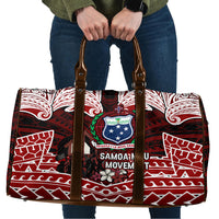 Samoa Black Saturday Mau Movement Travel Bag Polynesian Tribal Pattern Coat Of Arms Graphic Art TS04 Red White - Polynesian Pride