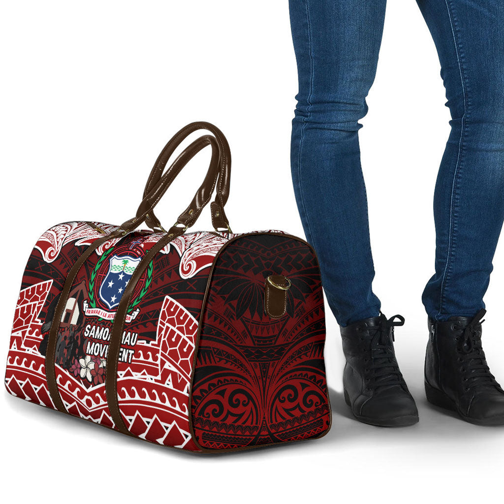 Samoa Black Saturday Mau Movement Travel Bag Polynesian Tribal Pattern Coat Of Arms Graphic Art TS04 - Polynesian Pride