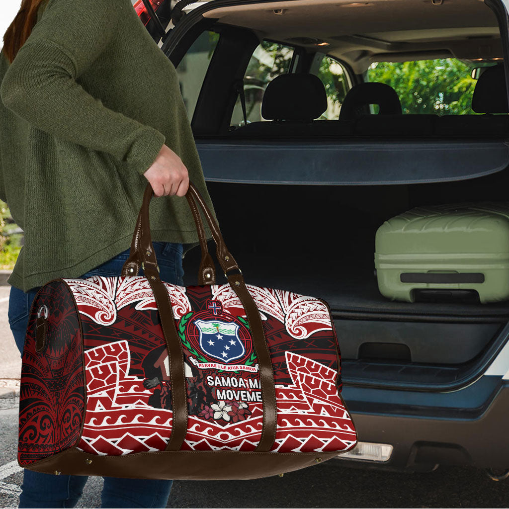 Samoa Black Saturday Mau Movement Travel Bag Polynesian Tribal Pattern Coat Of Arms Graphic Art TS04 - Polynesian Pride