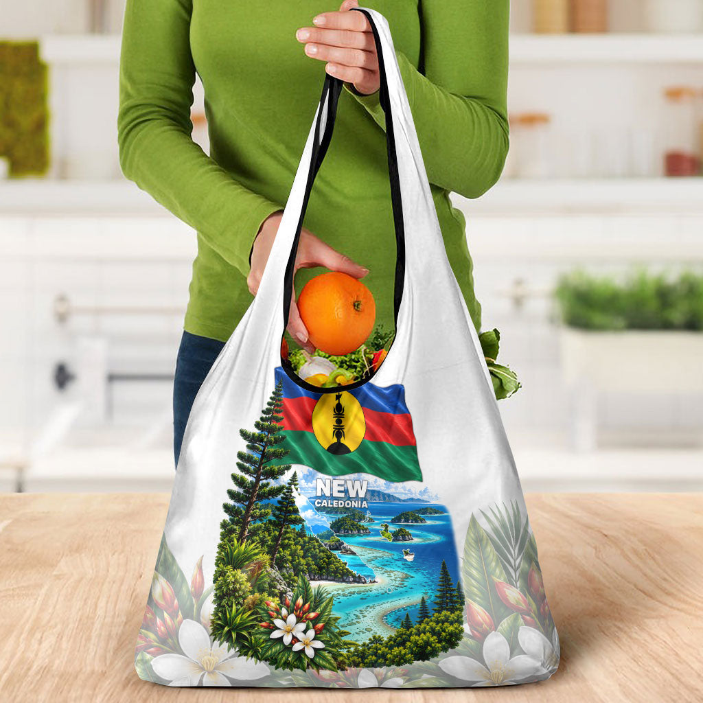 New Caledonia Kanak Flag Landscape Grocery Bag Tropical Island Nature Floral TS04 - Polynesian Pride