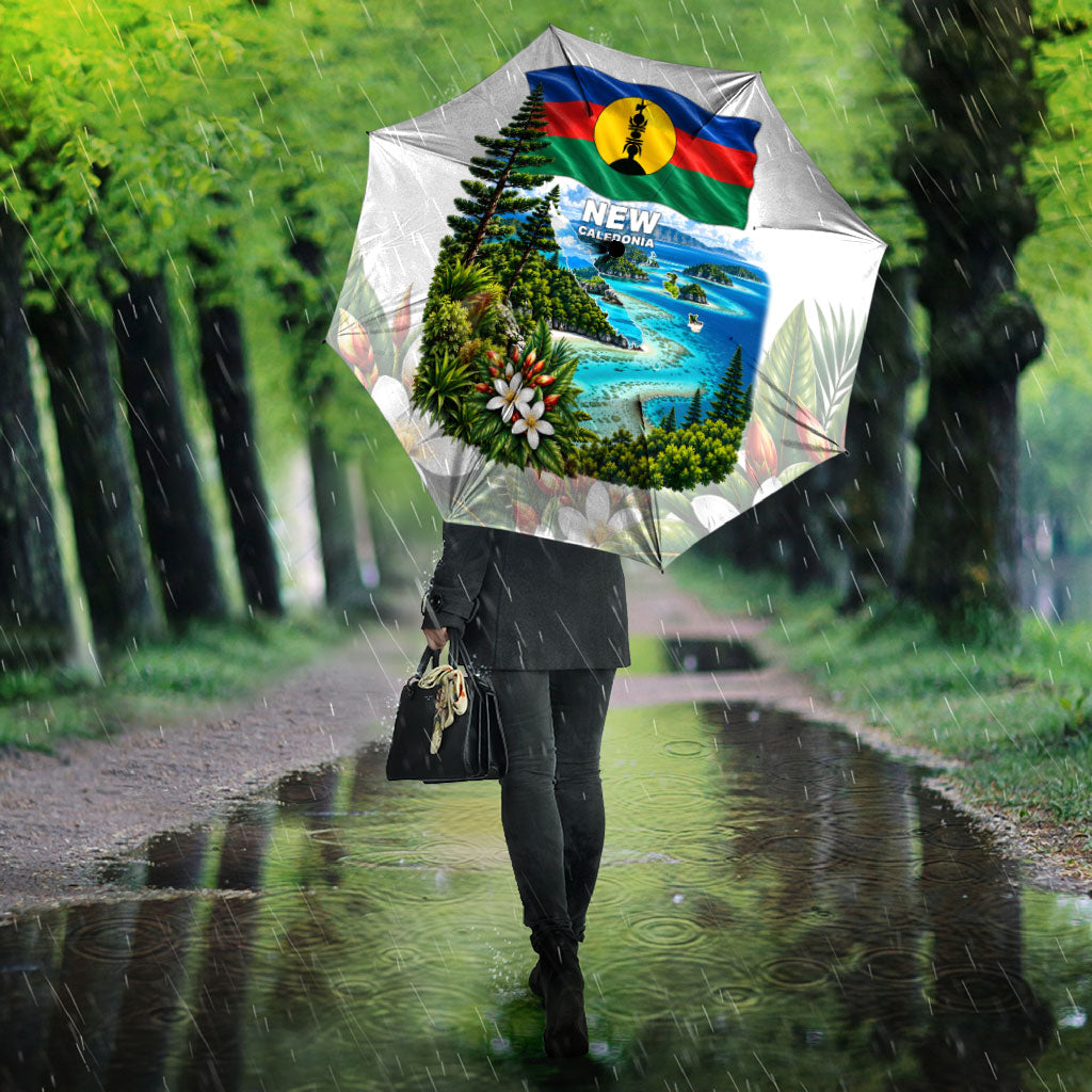 New Caledonia Kanak Flag Landscape Umbrella Tropical Island Nature Floral TS04 - Polynesian Pride