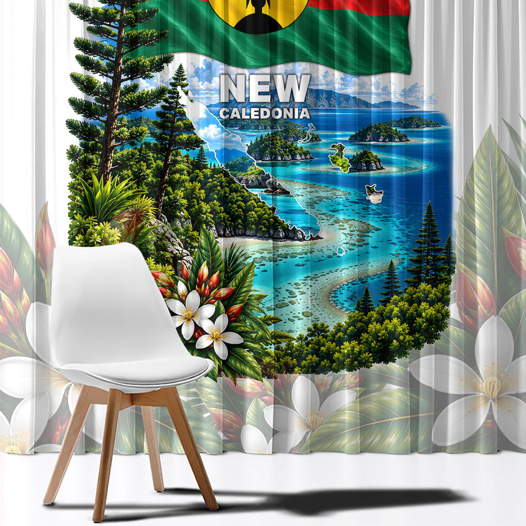 New Caledonia Kanak Flag Landscape Window Curtain Tropical Island Nature Floral TS04 - Polynesian Pride