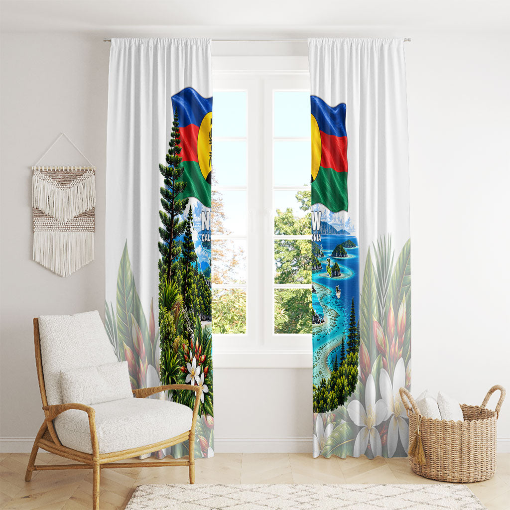 New Caledonia Kanak Flag Landscape Window Curtain Tropical Island Nature Floral TS04 - Polynesian Pride