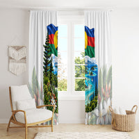 New Caledonia Kanak Flag Landscape Window Curtain Tropical Island Nature Floral TS04 - Polynesian Pride