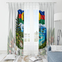 New Caledonia Kanak Flag Landscape Window Curtain Tropical Island Nature Floral TS04 - Polynesian Pride