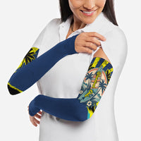 Waimanalo Oahu Hawaii Surfing Arm Sleeves Tropical Beach Retro Sunburst Surfboard TS04 - Polynesian Pride