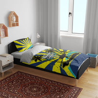 Waimanalo Oahu Hawaii Surfing Bedding Set Tropical Beach Retro Sunburst Surfboard TS04 - Polynesian Pride