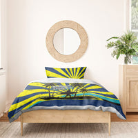 Waimanalo Oahu Hawaii Surfing Bedding Set Tropical Beach Retro Sunburst Surfboard TS04 - Polynesian Pride