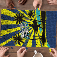 Waimanalo Oahu Hawaii Surfing Puzzle Tropical Beach Retro Sunburst Surfboard TS04 - Polynesian Pride